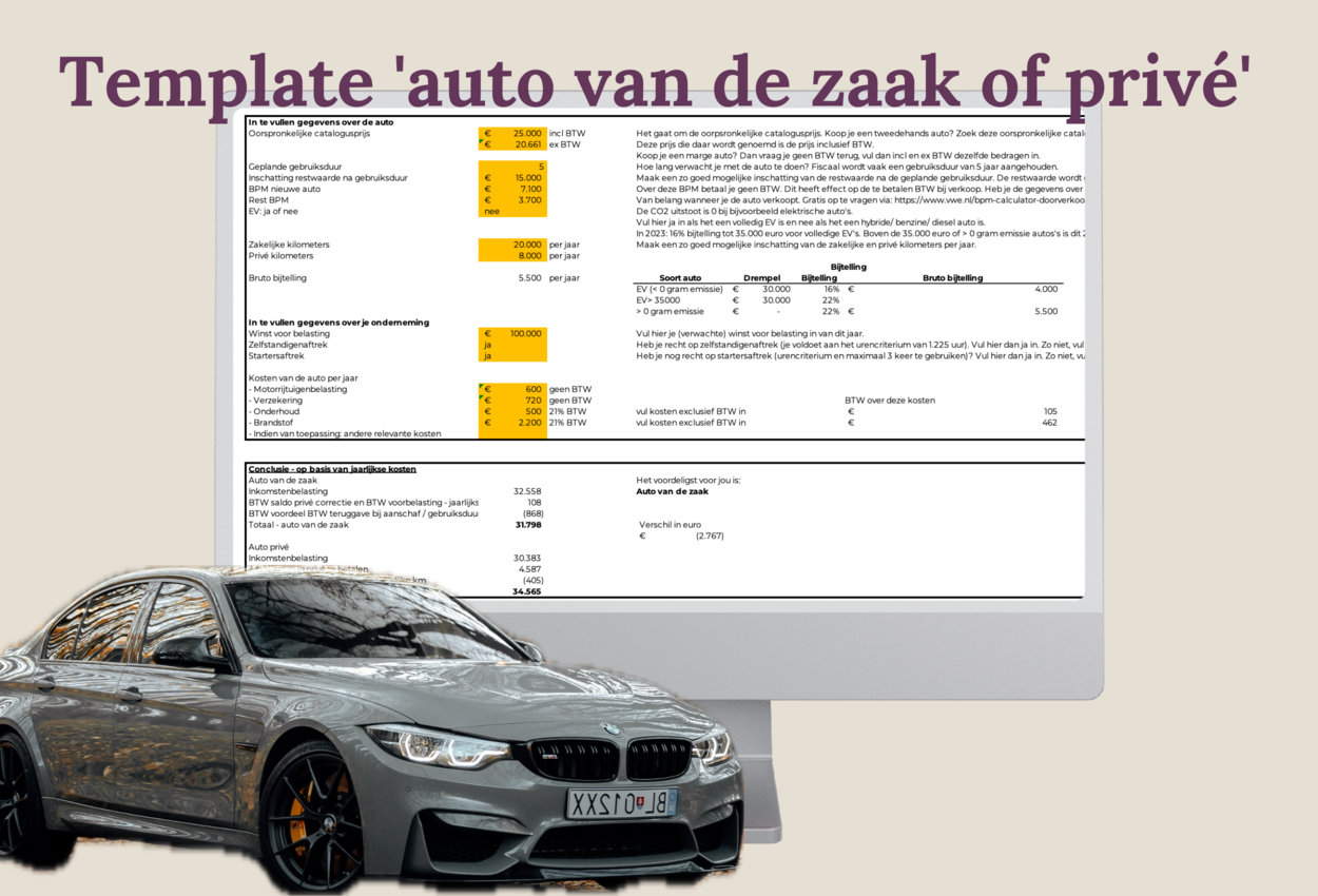 Template 'auto van de zaak of privé'