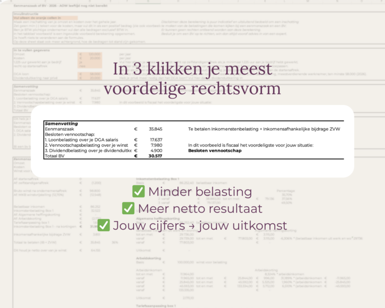 in 3 klikken je meest voordelige rechtsvorm template eenmanszaak of bv